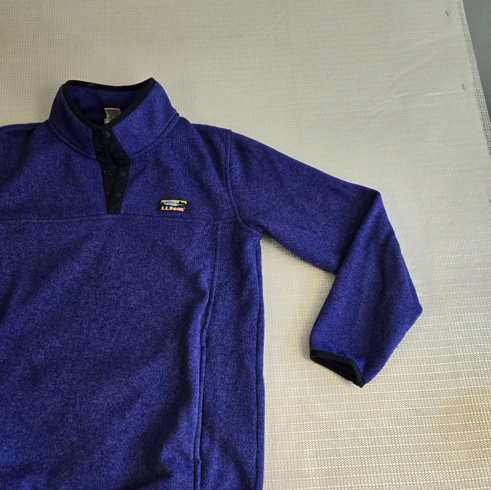 LL Bean Pullover Long Sleeve Sweatshirt Knit Fleece Purple 300193 Youth L 14-16 - Picture 6 of 13